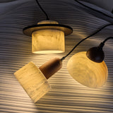 Modern Marble Pendant Light  Alabaster Stone with Wood Trim - Product detail 6