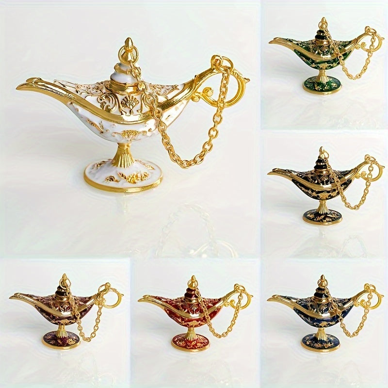 Moroccan Decorative Oil Lamp  Vintage Metal Filigree Design - Product example
