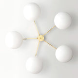 Modern Ceiling Light  Brass Arms White Glass Shades - Product detail 38