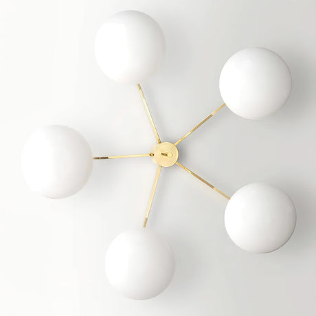 Modern Ceiling Light  Brass Arms White Glass Shades - Product detail 38