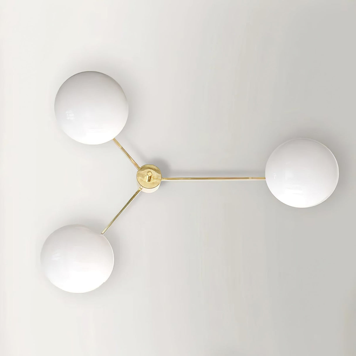 Modern Ceiling Light  Brass Arms White Glass Shades - Product detail 36
