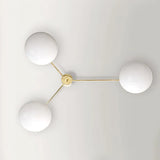 Modern Ceiling Light  Brass Arms White Glass Shades - Product detail 36