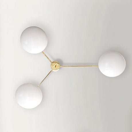 Modern Ceiling Light  Brass Arms White Glass Shades - Product detail 36