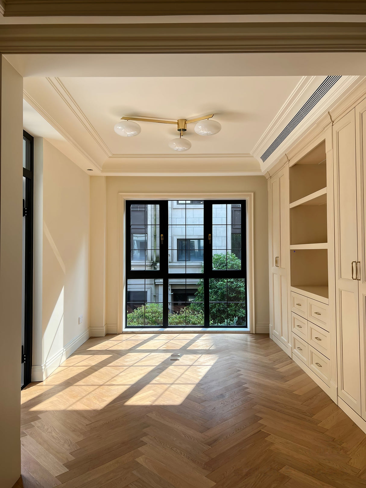Modern Ceiling Light  Brass Arms White Glass Shades - Product detail 24