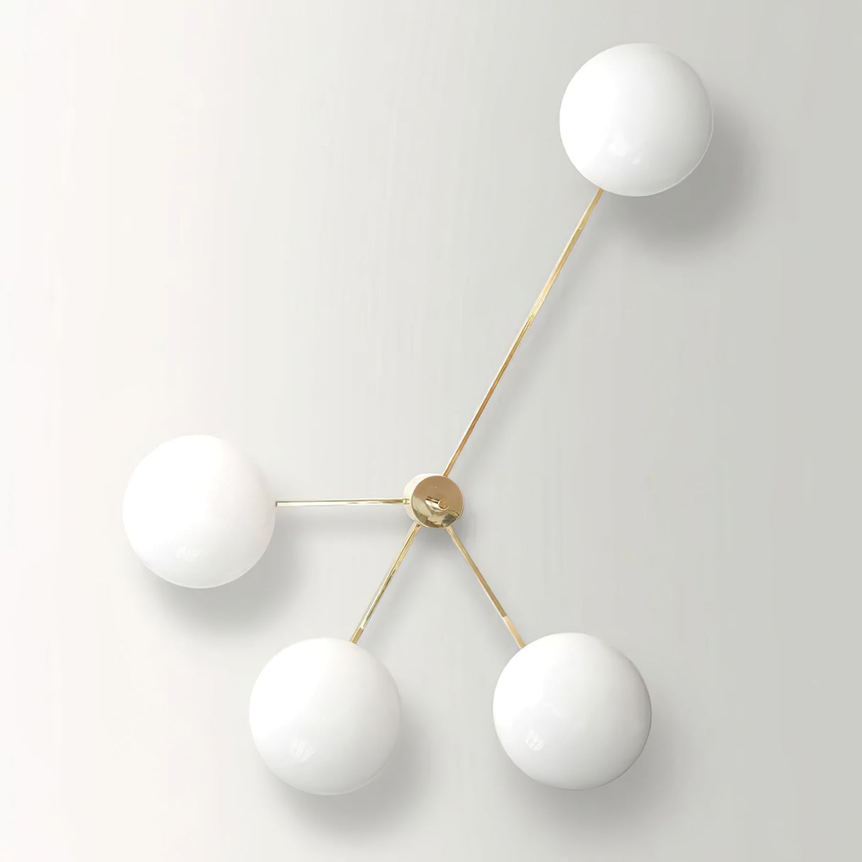 Modern Ceiling Light  Brass Arms White Glass Shades - Product detail 37