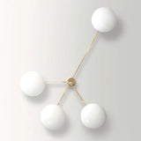 Modern Ceiling Light  Brass Arms White Glass Shades - Product detail 37