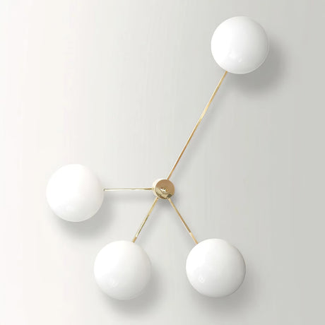 Modern Ceiling Light  Brass Arms White Glass Shades - Product detail 37