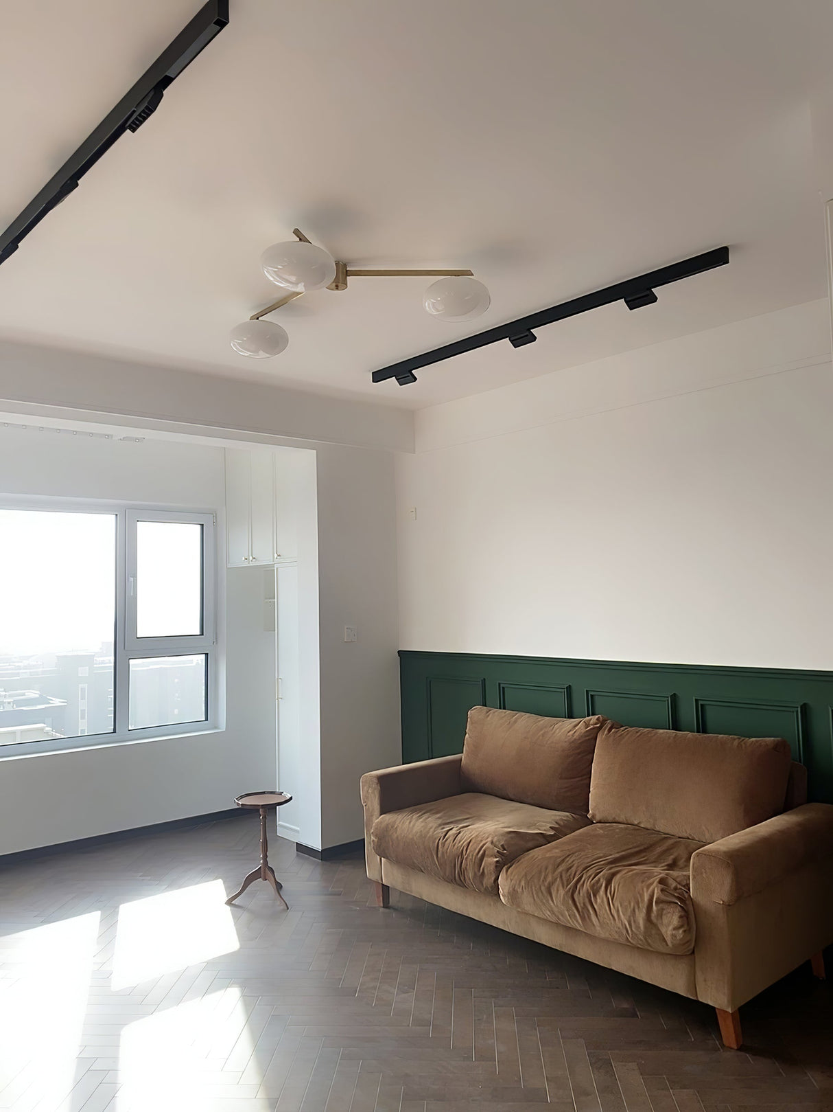 Modern Ceiling Light  Brass Arms White Glass Shades - Product detail 25