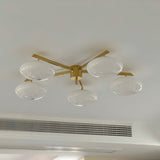 Modern Ceiling Light  Brass Arms White Glass Shades - Product detail 28