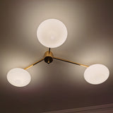 Modern Ceiling Light  Brass Arms White Glass Shades - Product detail 27