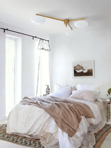 Modern Ceiling Light  Brass Arms White Glass Shades - Product detail 15