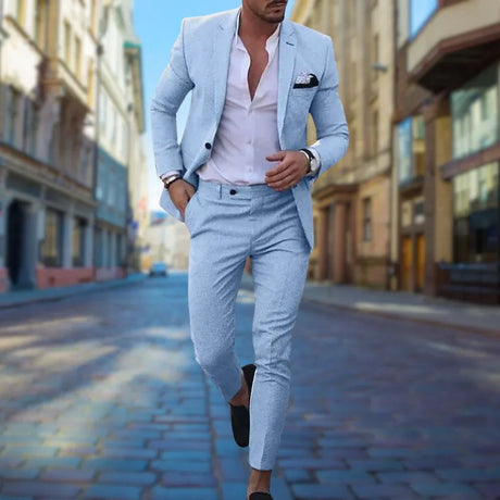 Linen Slim Fit Suit  Premium Two-Piece Summer Formal Wear - Product detail 12