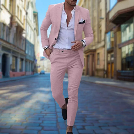 Linen Slim Fit Suit  Premium Two-Piece Summer Formal Wear - Product detail 11