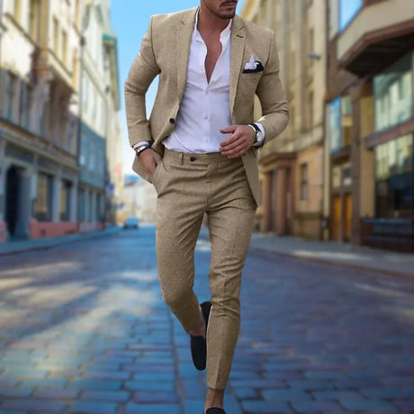 Linen Slim Fit Suit  Premium Two-Piece Summer Formal Wear - Product detail 9