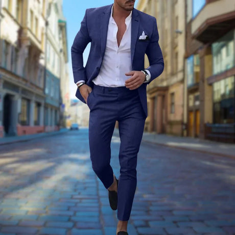 Linen Slim Fit Suit  Premium Two-Piece Summer Formal Wear - Product detail 8