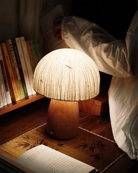Minimalist Table Lamp  Paper Shade Wood Base Design - Product detail 12