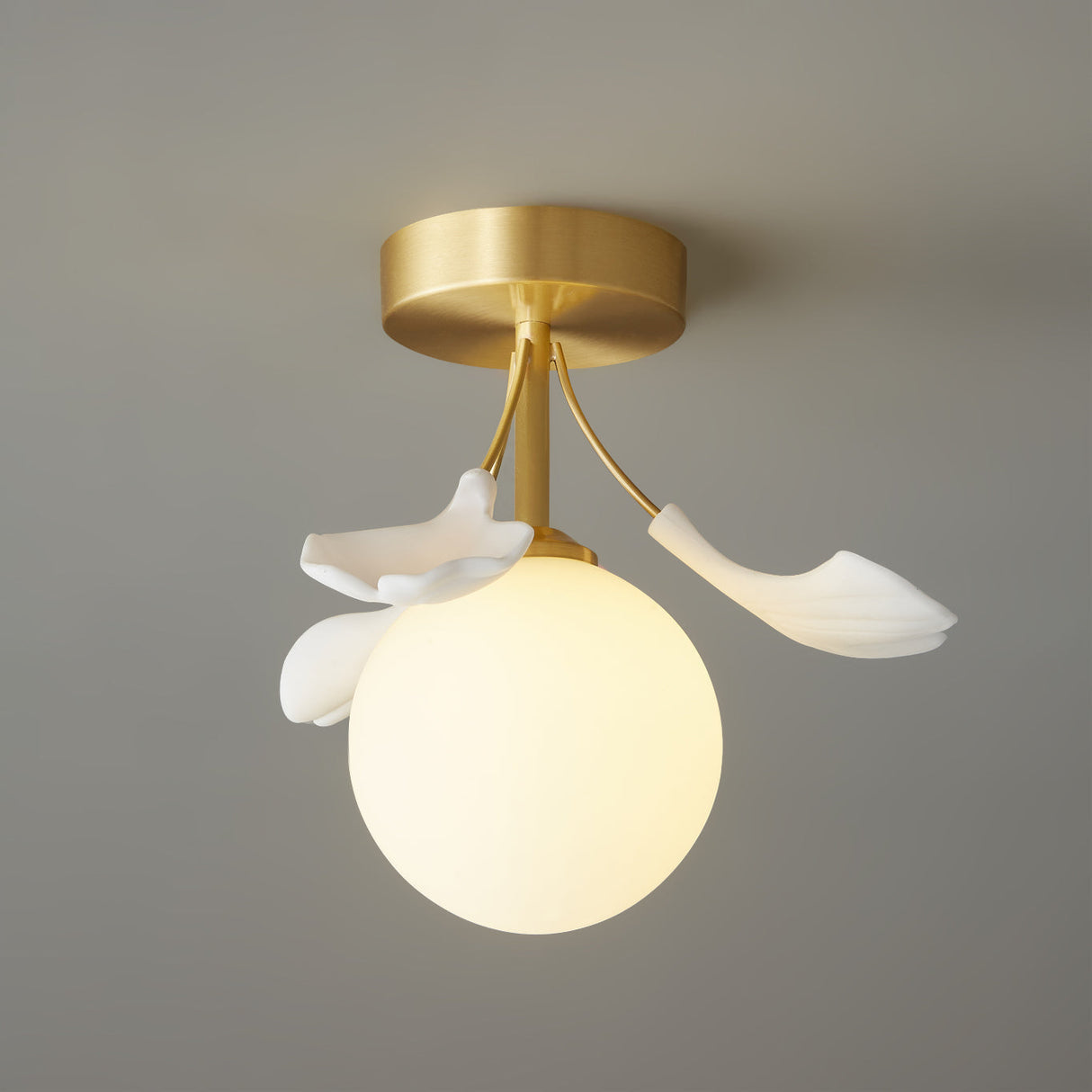 Botanical Ceiling Light  Ginkgo Leaf Glass Globe Design - Product detail 4