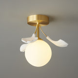 Botanical Ceiling Light  Ginkgo Leaf Glass Globe Design - Product detail 4