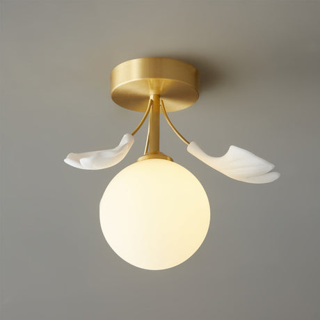 Botanical Ceiling Light  Ginkgo Leaf Glass Globe Design - Product detail 11