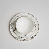 Marble Dining Plate  White Stone Gold Rim Design - Product detail 5