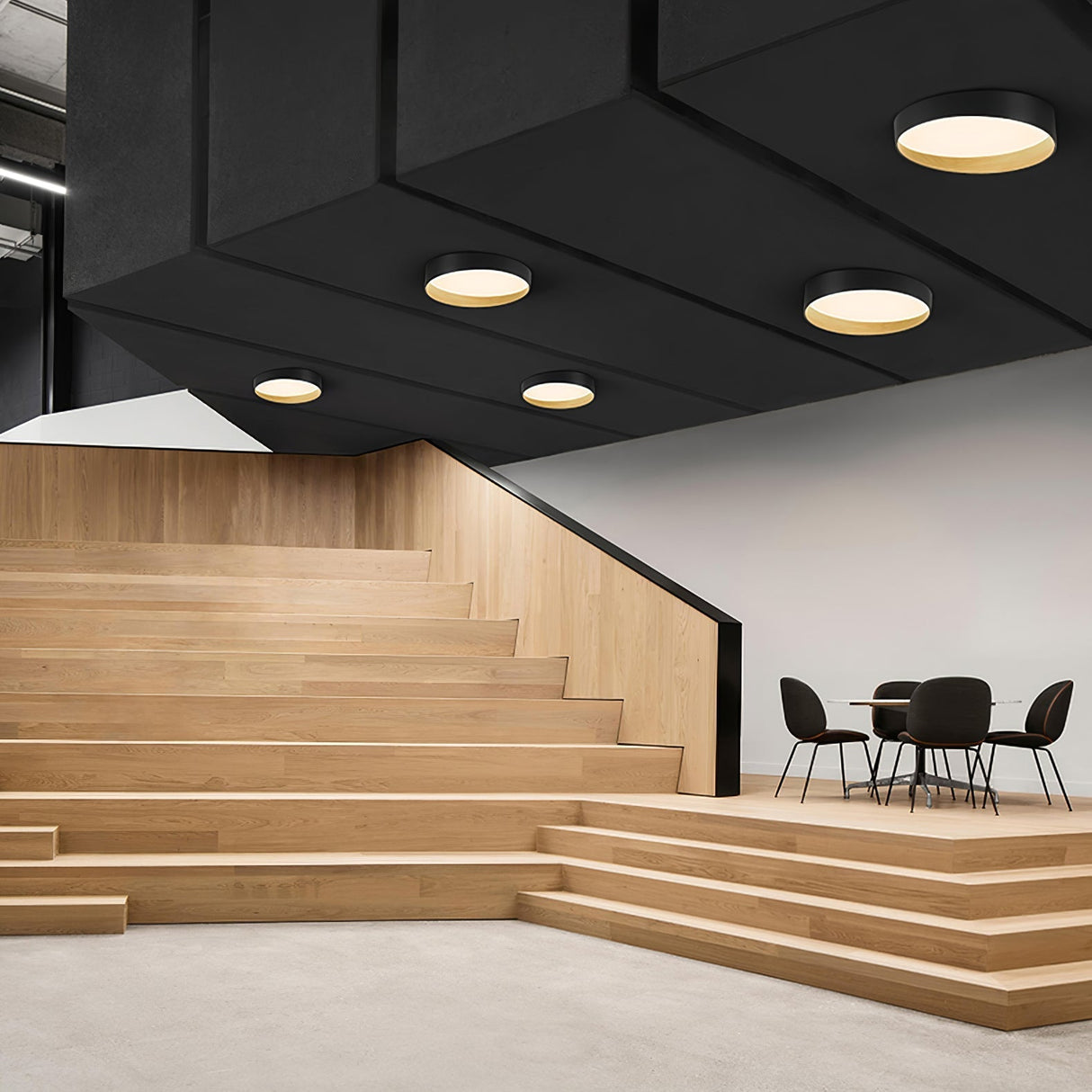 Modern LED Ceiling Light  Grey Metal Wood Accent - Product detail 21