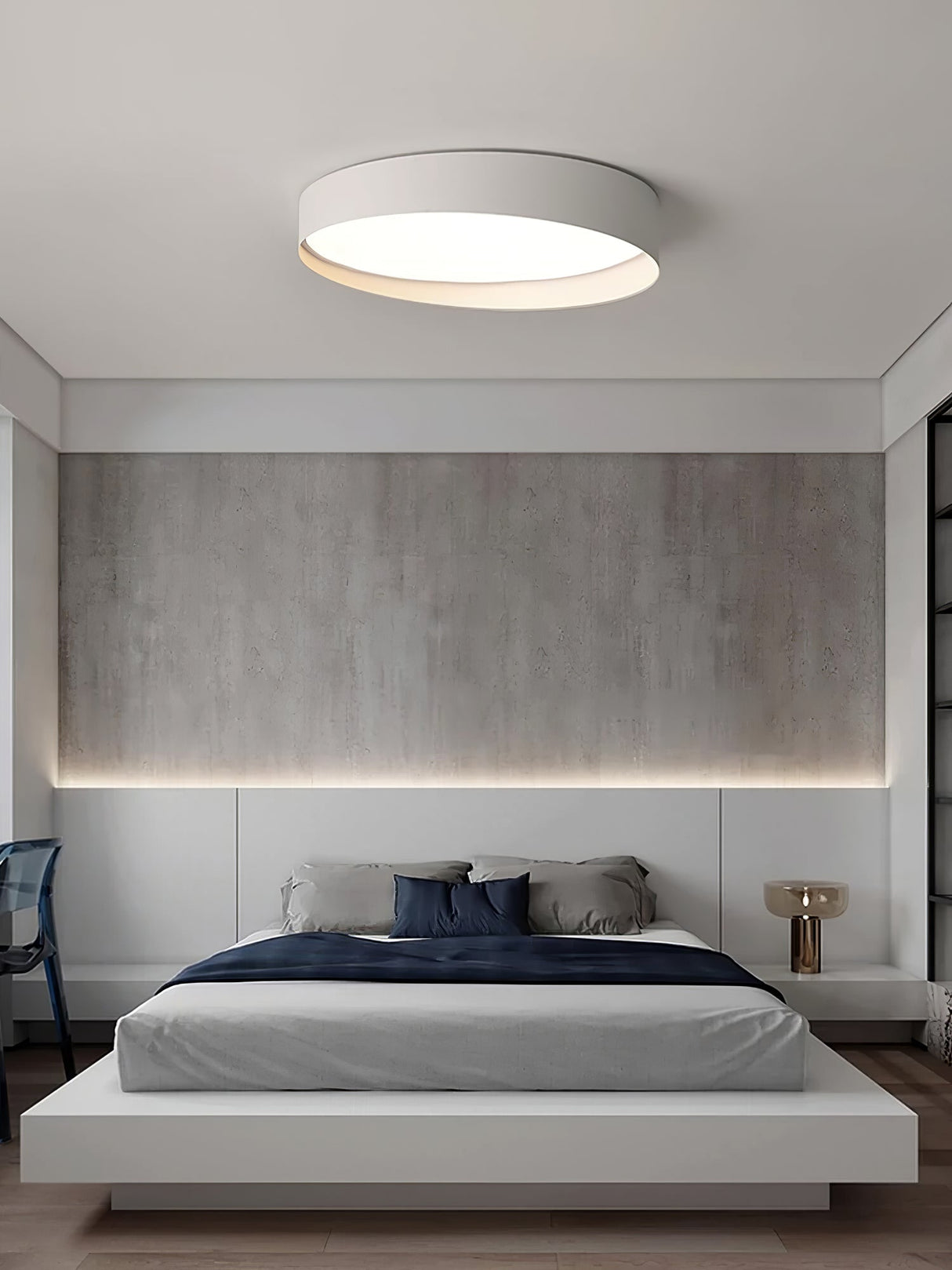 Modern LED Ceiling Light  Grey Metal Wood Accent - Product detail 14