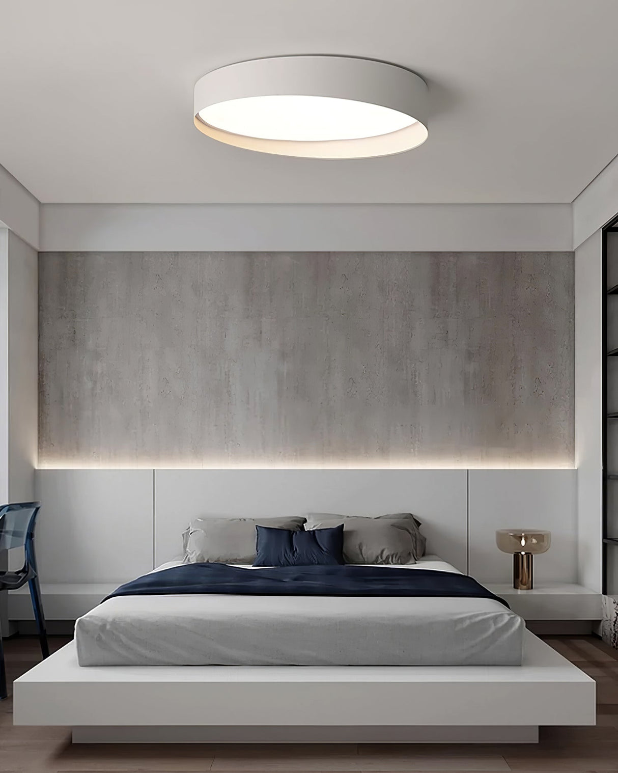 Modern LED Ceiling Light  Grey Metal Wood Accent - Product detail 15