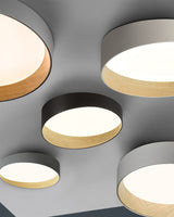 Modern LED Ceiling Light  Grey Metal Wood Accent - Product detail 11