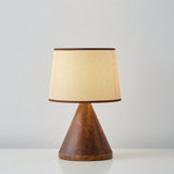 Modern Table Lamp  Wooden Base With Fabric Shade - Detailed view