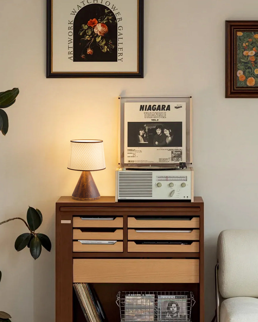 Modern Table Lamp  Wooden Base With Fabric Shade - Product detail 7