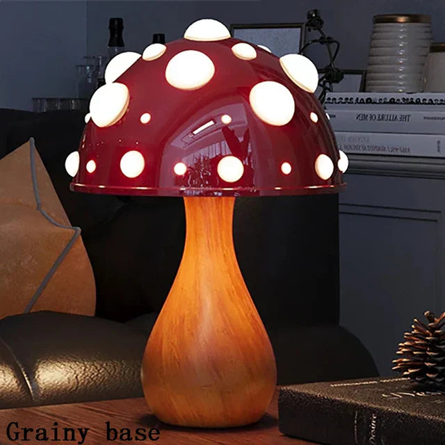 Amanita Table Lamp  Red Spotted Mushroom Design - Detailed view