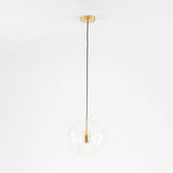 Modern Glass Pendant Light  Amber Ribbed Globe Design - Product detail 14