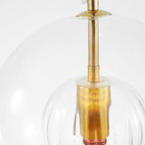 Modern Glass Pendant Light  Amber Ribbed Globe Design - Product detail 15