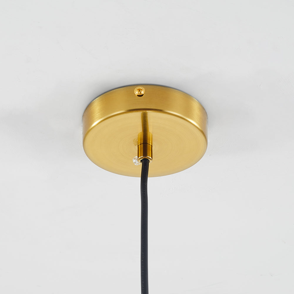 Modern Glass Pendant Light  Amber Ribbed Globe Design - Product detail 16