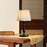 Classic Table Lamp  Twisted Wood Base  Pleated Shade - Product detail 8