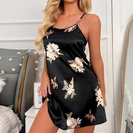 Satin Sleep Dress  Love Hearts Print Nightwear - Product detail 10