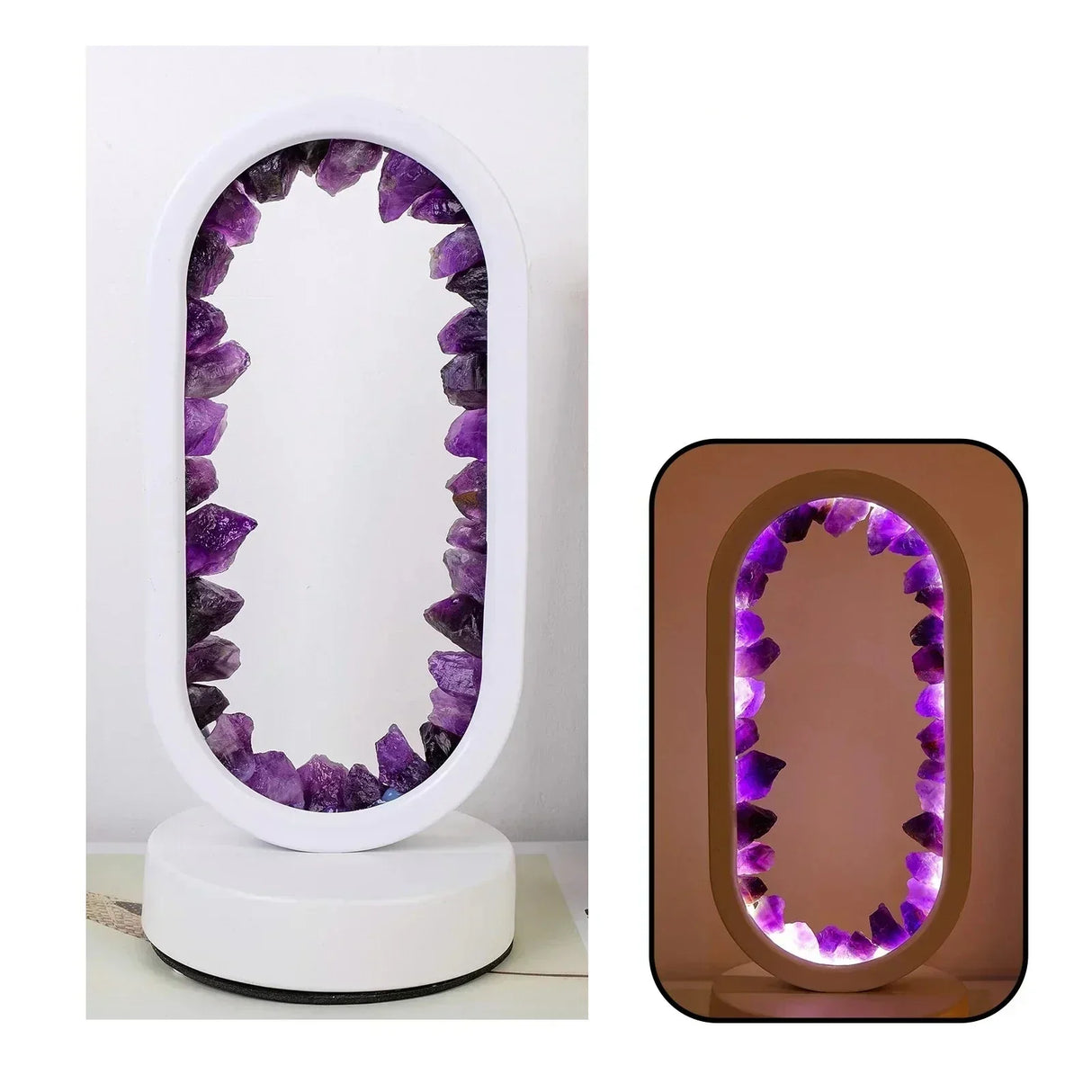 Amethyst Table Lamp  Crystal LED Mirror Design - Product detail 19