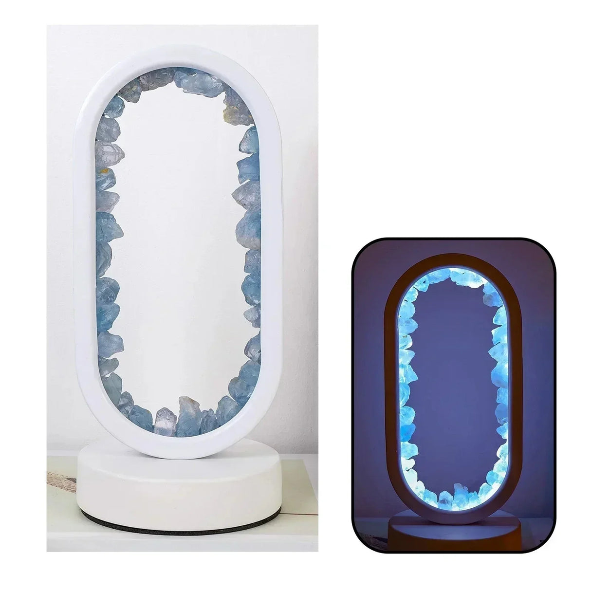 Amethyst Table Lamp  Crystal LED Mirror Design - Product detail 23