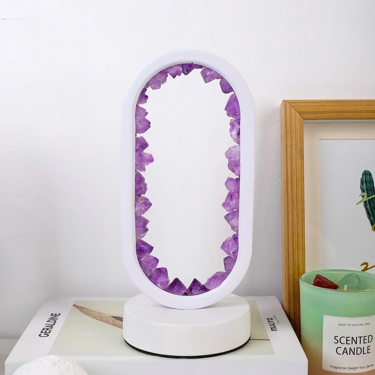 Amethyst Table Lamp  Crystal LED Mirror Design - Product detail 12