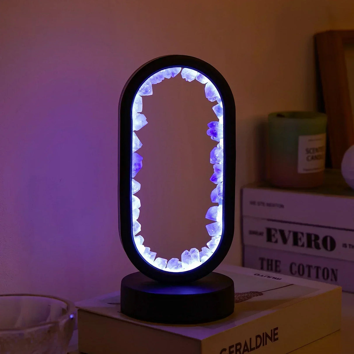 Amethyst Table Lamp  Crystal LED Mirror Design - Product detail 10