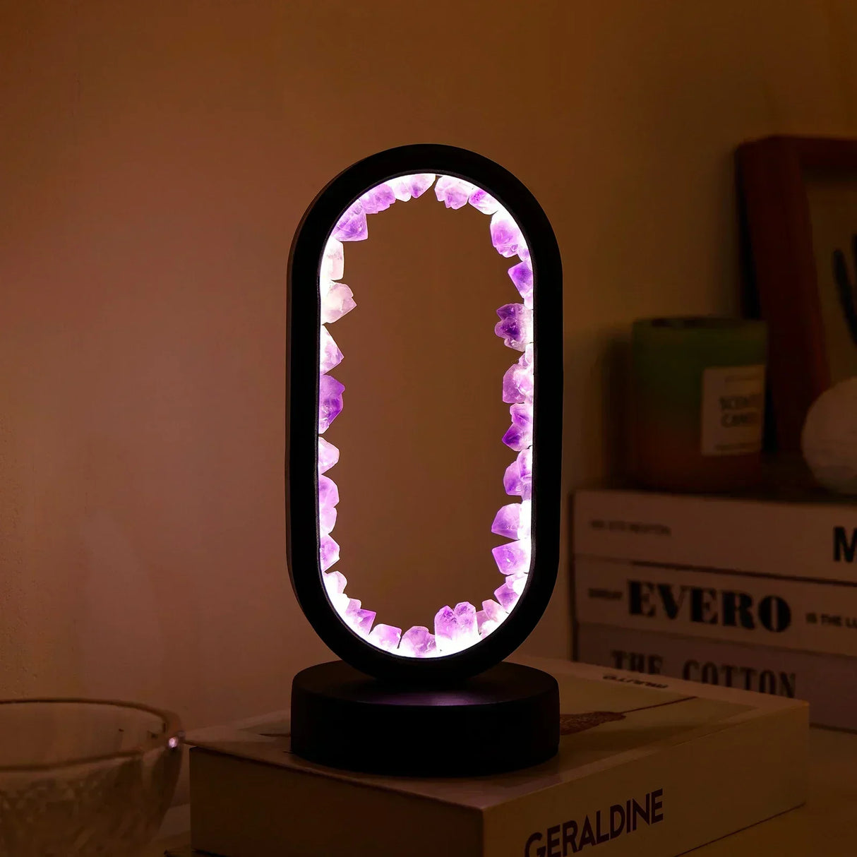 Amethyst Table Lamp  Crystal LED Mirror Design - Product detail 9