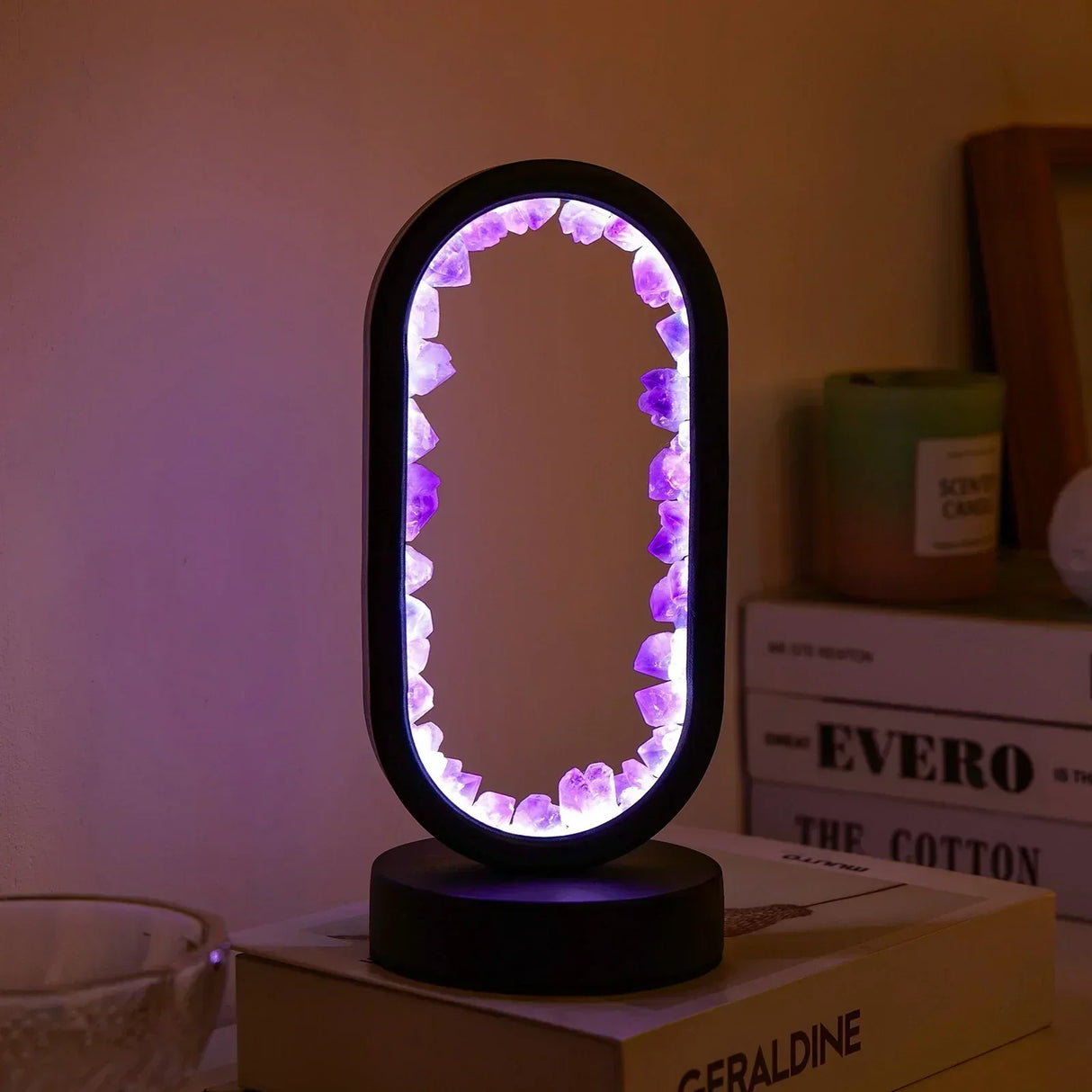 Amethyst Table Lamp  Crystal LED Mirror Design - Product detail 8