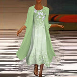 Floral Maxi Dress Set  White Gradient Pattern with Jacket - Product detail 8