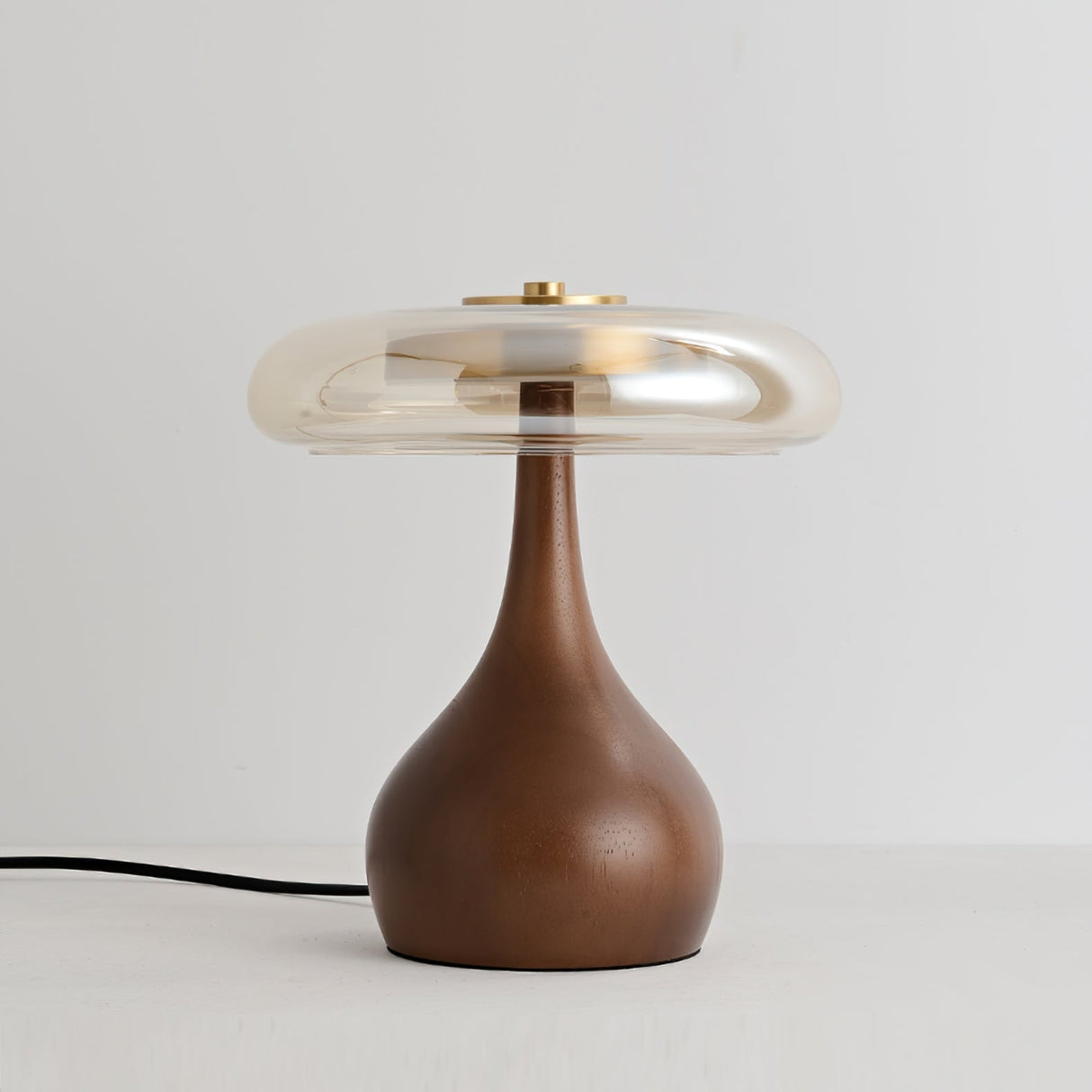 Modern LED Table Lamp  Walnut Wood Base With Glass Shade - Product detail 26