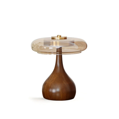 Modern LED Table Lamp  Walnut Wood Base With Glass Shade - Product detail 45