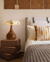 Modern LED Table Lamp  Walnut Wood Base With Glass Shade - Product detail 29