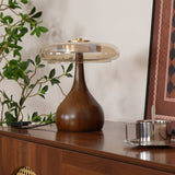 Modern LED Table Lamp  Walnut Wood Base With Glass Shade - Product detail 37