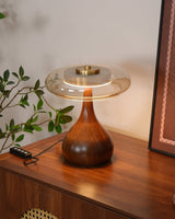 Modern LED Table Lamp  Walnut Wood Base With Glass Shade - Product detail 38