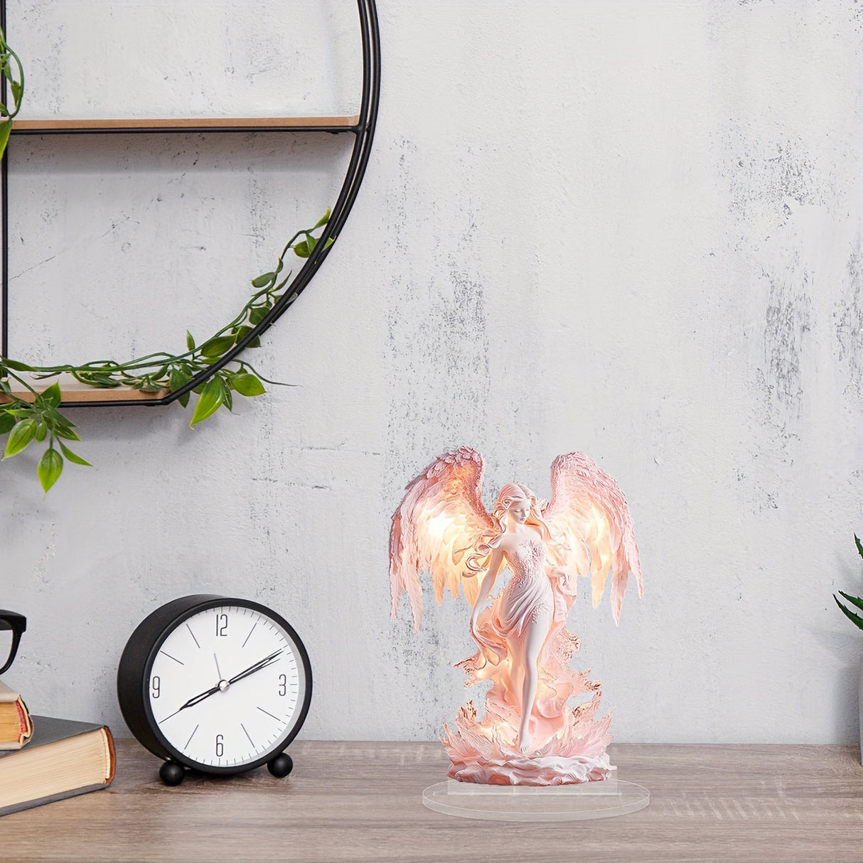 Angel Table Lamp  Winged Figure Art Deco Design - Product detail 5