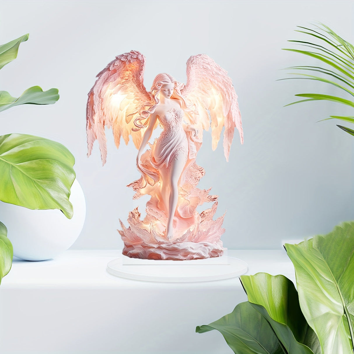 Angel Table Lamp  Winged Figure Art Deco Design - Product detail 4